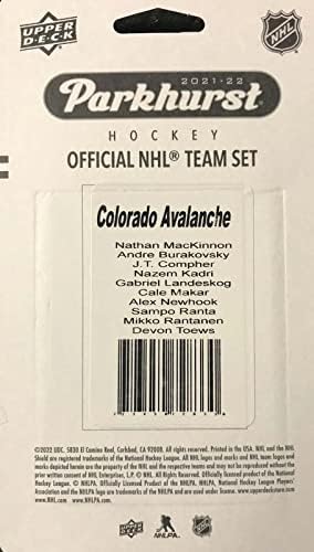 Колорадо Аваланш 2021 2022 Горната Deca Фабрично комплект от 10 карти за отбора, който на картата начинаещ Сампо
