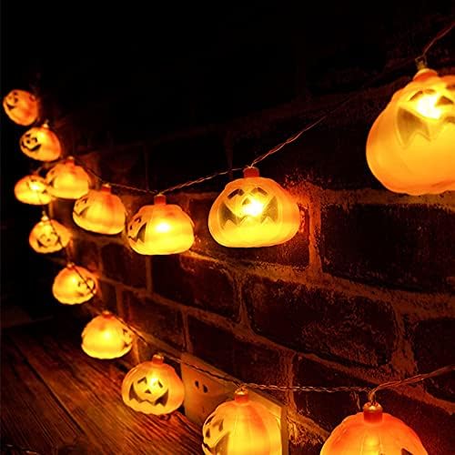 Гирлянди за Хелоуин, Гирлянда от тиквени светлини с 2 Режими постоянно/мигающего светлина за външна декорация,