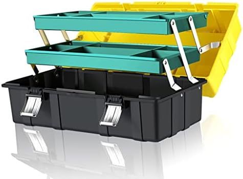 YCFBH 3-слойный сгъваем Многофункционален комплект инструменти Пластмасов Куфар За домашно обслужване, Куфар за инструменти, Електроматериали, Авто кутия за инструм