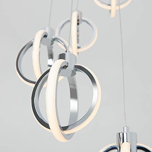 окачен тавана лампа artika Soho Спирала с 5 електрически крушки с мощност 27 W, хром - идеални за хранене, стълби - 2000