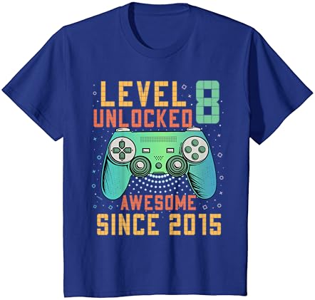8 ниво Отключва В 8-ия Рожден Ден на 8-Годишно Момче Подаръци Геймерская Тениска
