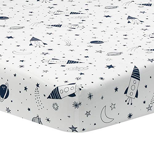 Комплект Спално бельо за детска креватчета Lambs & Christmas Sky Rocket от 5 теми Blue Galaxy/Space