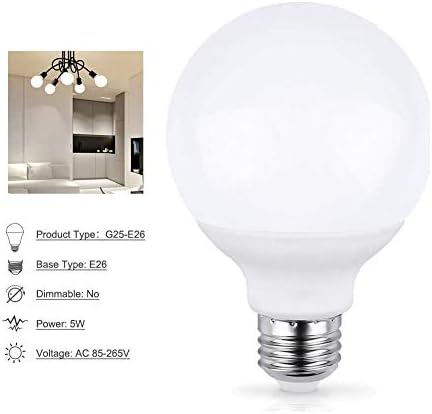 Lxcom Lighting G19 Led лампа 5 W Глобус led крушки (4 опаковки) 50 W Еквивалент на лампи с нажежаема жичка 3000 До