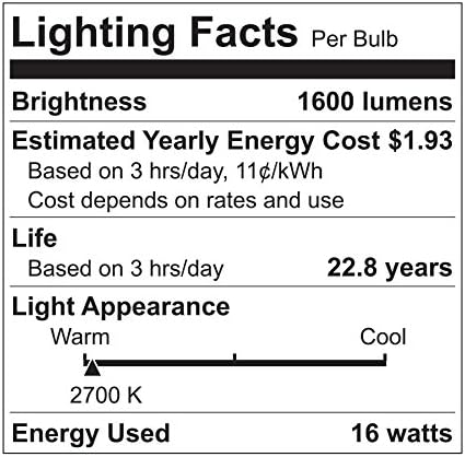 GE Lighting 22711 led 16-ваттная (подмяна на 100 Вата), 1600-люменная лампа А21 със средна цокъл, наивно-бяла, 1 опаковка
