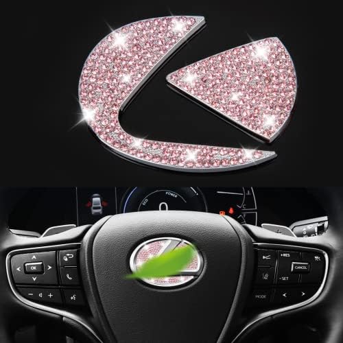 Емблемата на Волана Bling, Лого, Годни за Lexus RX GS Hybrid LX RC, автоаксесоари Bling за жени, Етикети с Розов диамантен