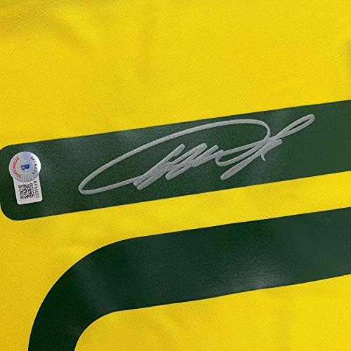 В рамка С Автограф / с Подписа на Рикардо Кака 33x42 Бразилия Жълта Футболна Фланелка на Бекет БАС COA