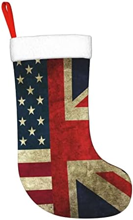 Cutedwarf Американски и Британски Знамена Коледен Отглеждане на Коледни Празнични Украси Камина, Окачен на Стелката