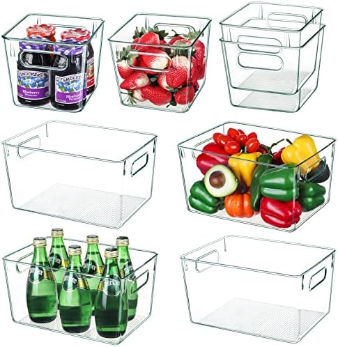 Комплект от 8 Чекмеджета-организаторите за хладилника, 4 Големи и 4 Малки Чекмеджета за организиране на килера и съхранение,