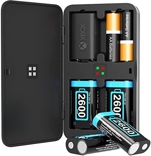 акумулаторен контролер pojifi за Xbox One/Xbox Series X|S, 4 батерия с капацитет 2600 mah, с бързо зарядно устройство