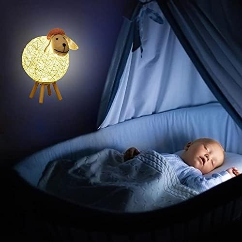 WSZJJ Сладък Led нощна светлина Креативна Настолна Лампа от Овче Ратан USB нощна светлина за Дома, Детска